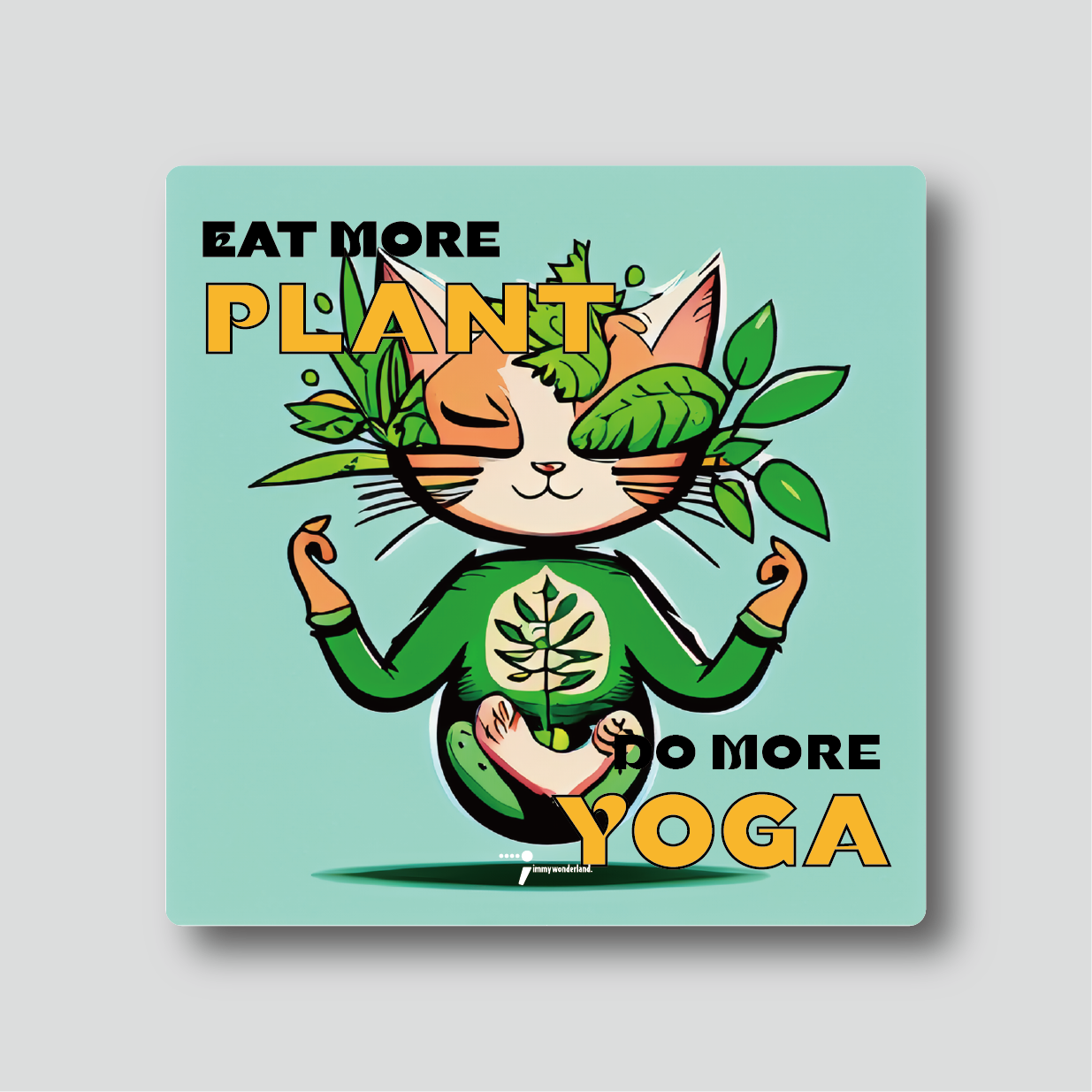 Ceramic Coaster - Yoga - Plant