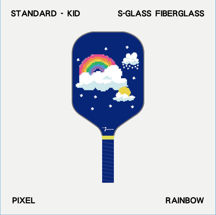 Pickleball Paddle - Kid - Pixel Rainbow