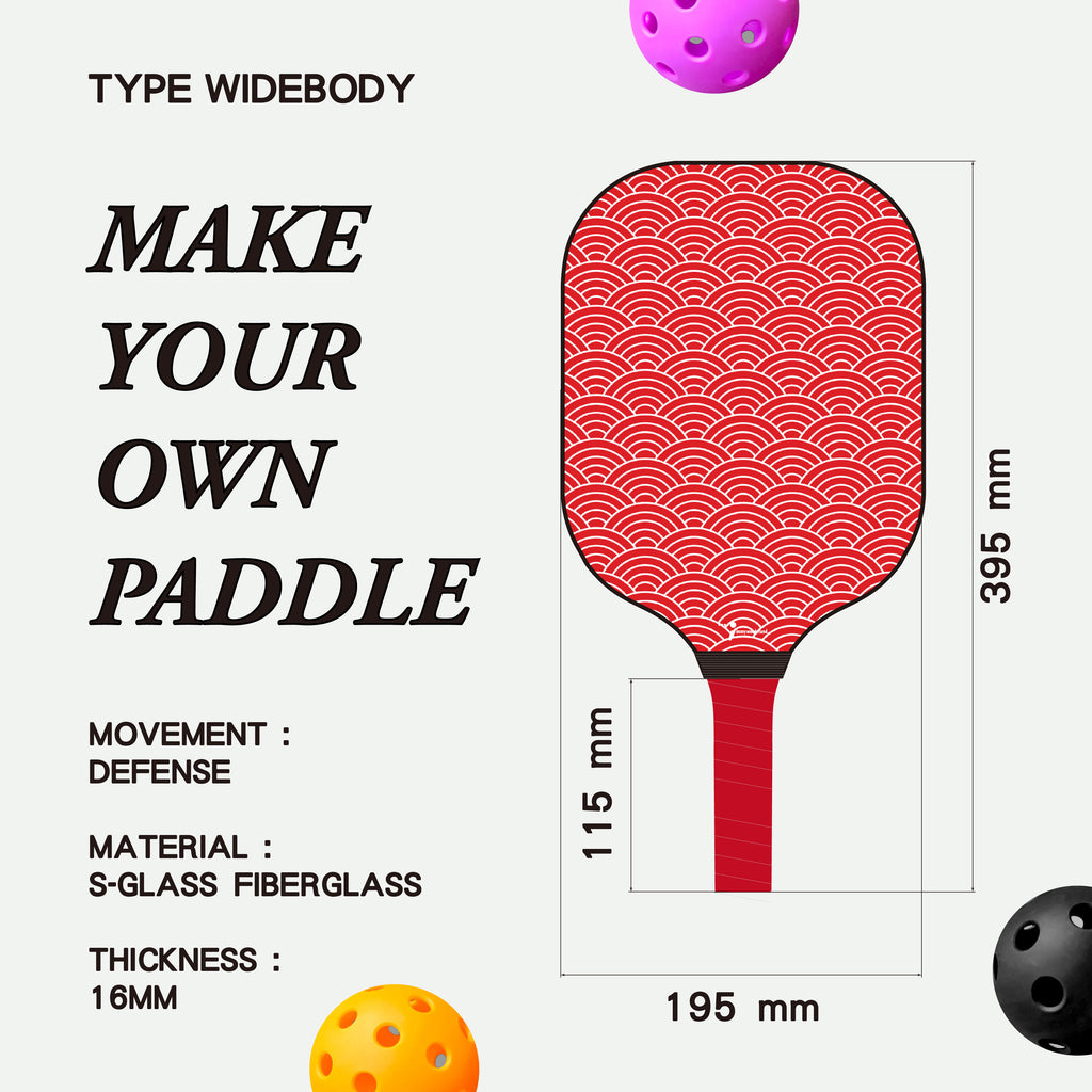 Pickleball Paddle - Adult  S-glass Fiberglass (Widebody)  (Customization)