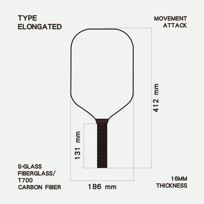 Pickleball Paddle - Abstract - Orange
